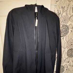 Black Lululemon rain jacket.